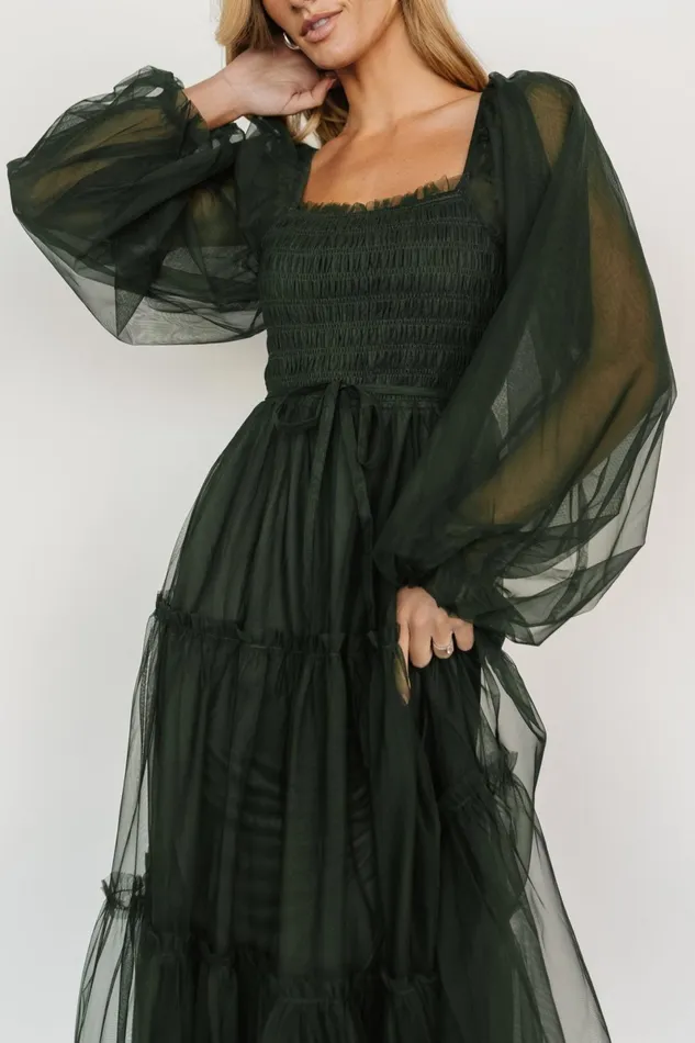 Katrina Tulle Maxi Dress Dark Green Women Baltic Born Maxi Dresses Katrina Tulle Maxi Dress Dark Green Women Baltic Born Maxi Dresses