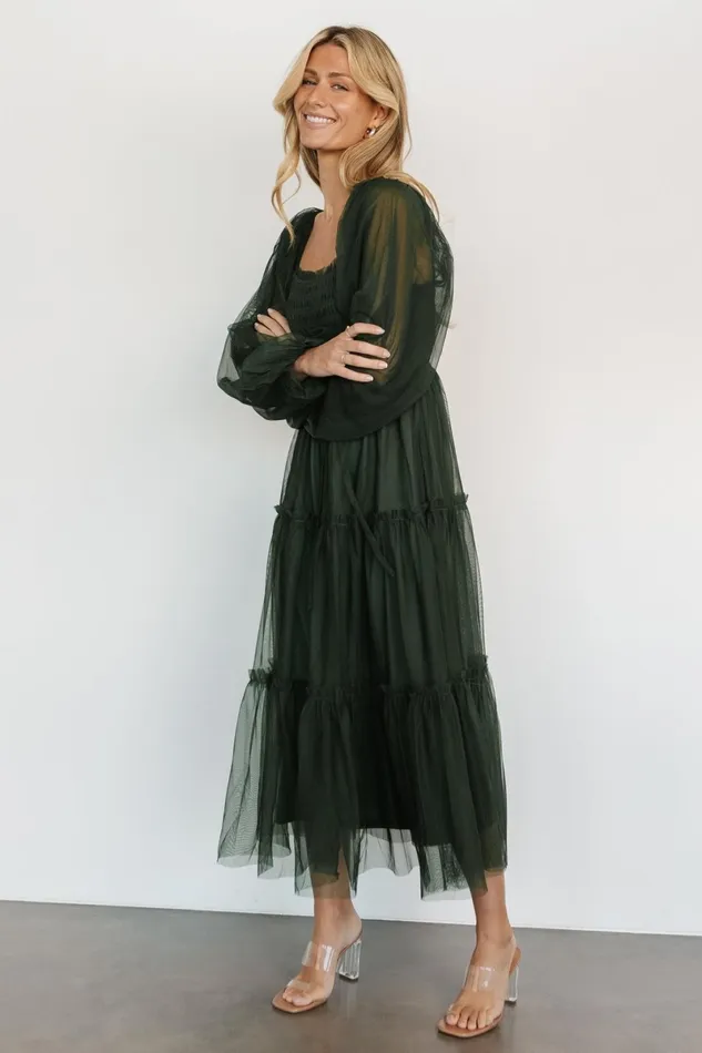 Katrina Tulle Maxi Dress Dark Green Women Baltic Born Maxi Dresses Katrina Tulle Maxi Dress Dark Green Women Baltic Born Maxi Dresses