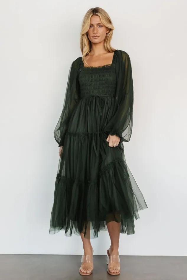 Katrina Tulle Maxi Dress Dark Green Women Baltic Born Maxi Dresses Katrina Tulle Maxi Dress Dark Green Women Baltic Born Maxi Dresses