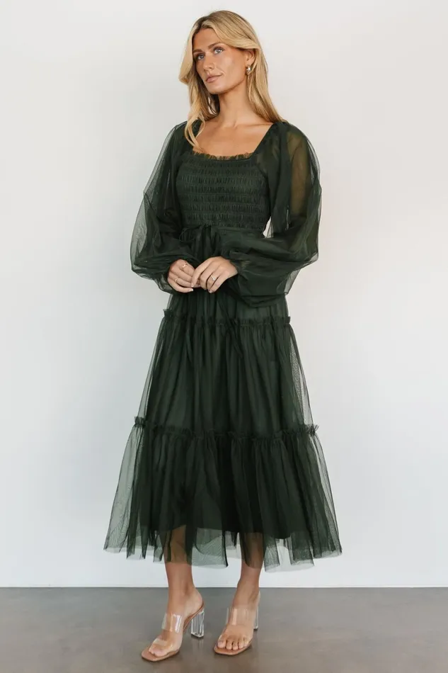 Katrina Tulle Maxi Dress Dark Green Women Baltic Born Maxi Dresses Katrina Tulle Maxi Dress Dark Green Women Baltic Born Maxi Dresses