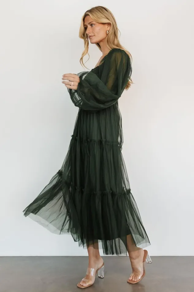 Katrina Tulle Maxi Dress Dark Green Women Baltic Born Maxi Dresses Katrina Tulle Maxi Dress Dark Green Women Baltic Born Maxi Dresses