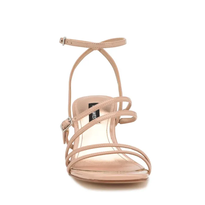 Keamer Ankle Strap Wedge Sandals Light Natural Patent Women Nine West Mid Heels