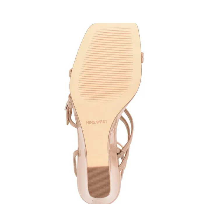 Keamer Ankle Strap Wedge Sandals Light Natural Patent Women Nine West Mid Heels