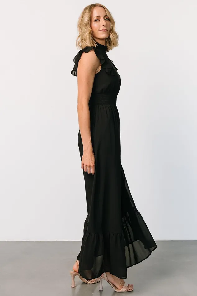Kearny Ruffle Maxi Dress Black Women Baltic Born Wedding Guest Kearny Ruffle Maxi Dress Black Women Baltic Born Wedding Guest
