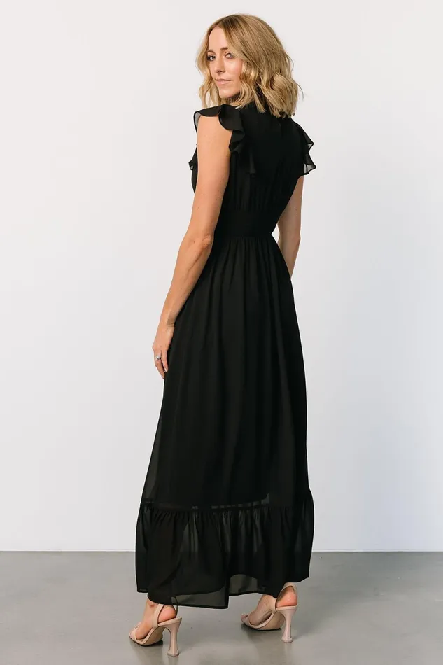 Kearny Ruffle Maxi Dress Black Women Baltic Born Wedding Guest Kearny Ruffle Maxi Dress Black Women Baltic Born Wedding Guest