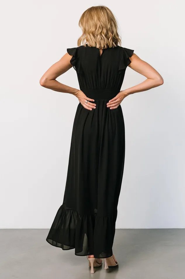 Kearny Ruffle Maxi Dress Black Women Baltic Born Wedding Guest Kearny Ruffle Maxi Dress Black Women Baltic Born Wedding Guest