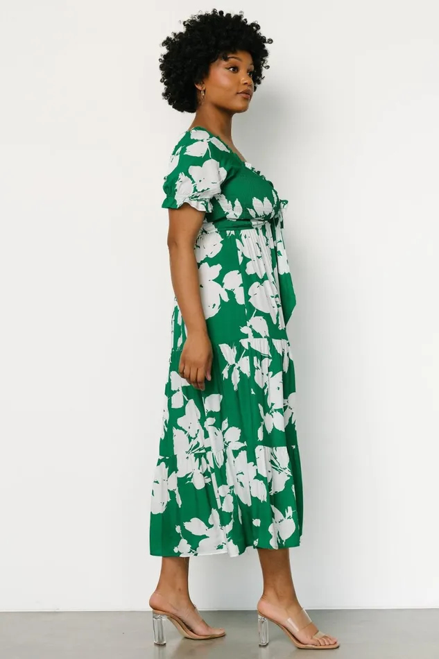 Kelley Smocked Maxi Dress Green White Women Baltic Born Maxi Dresses Kelley Smocked Maxi Dress Green White Women Baltic Born Maxi Dresses