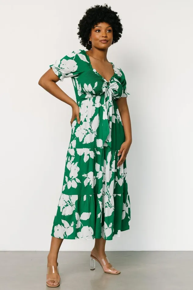 Kelley Smocked Maxi Dress Green White Women Baltic Born Maxi Dresses Kelley Smocked Maxi Dress Green White Women Baltic Born Maxi Dresses
