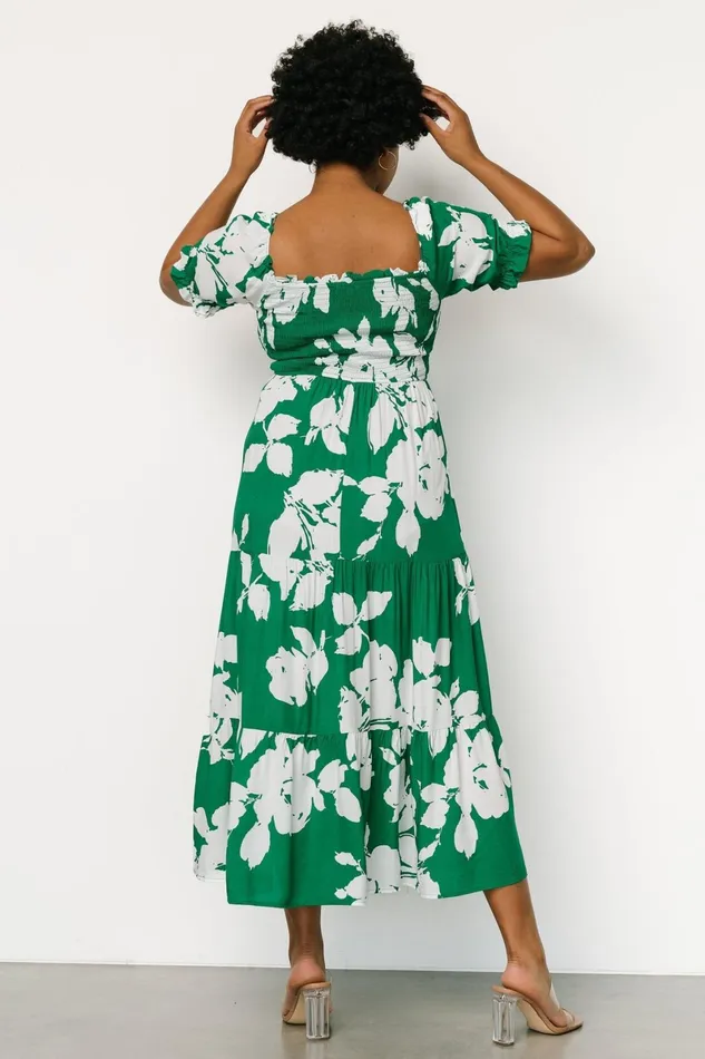 Kelley Smocked Maxi Dress Green White Women Baltic Born Maxi Dresses Kelley Smocked Maxi Dress Green White Women Baltic Born Maxi Dresses