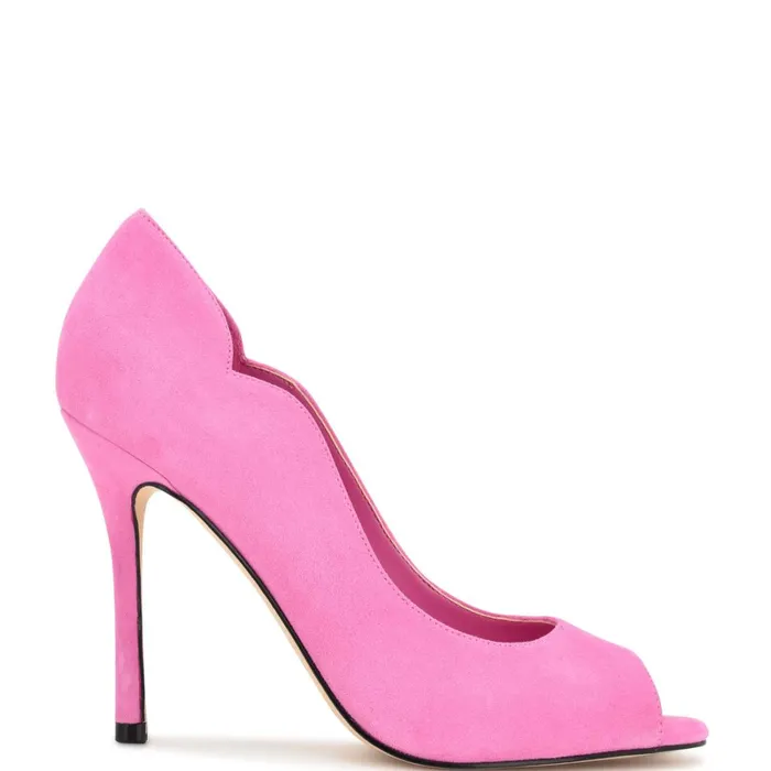 Kelyan Peep Toe Pumps Pink Suede Women Nine West Pumps
