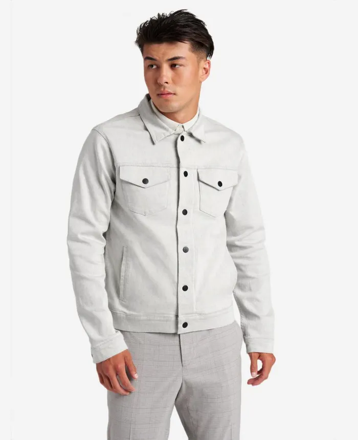Kenneth Cole Denim Men Slim Fit Denim Jacket Moore 8211 Cream Kenneth Cole Denim Men Slim Fit Denim Jacket Moore 8211 Cream