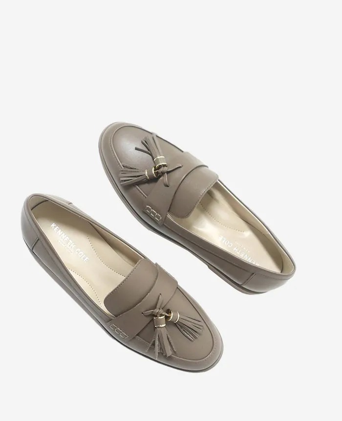Kenneth Cole Flats and Loafers Women Lyra Leather Loafer Shitake Leather Kenneth Cole Flats and Loafers Women Lyra Leather Loafer Shitake Leather