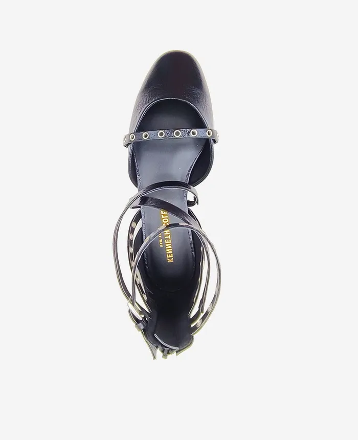 Kenneth Cole Flats and Loafers Women Mason Strappy Stud Flat Black Kenneth Cole Flats and Loafers Women Mason Strappy Stud Flat Black