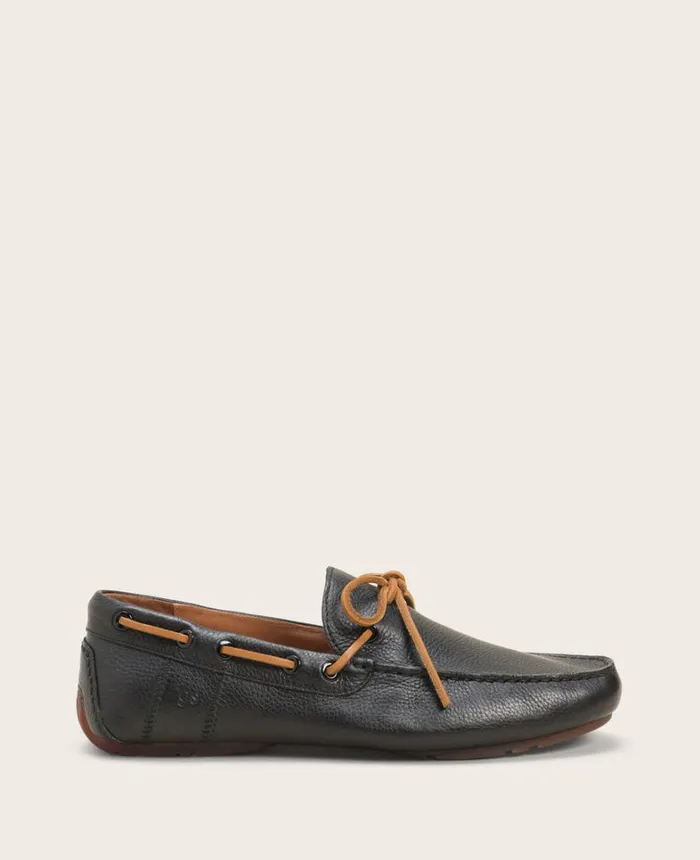 Kenneth Cole Loafers Men GENTLE SOULS Nyle Leather Driver Boat Shoe Black
