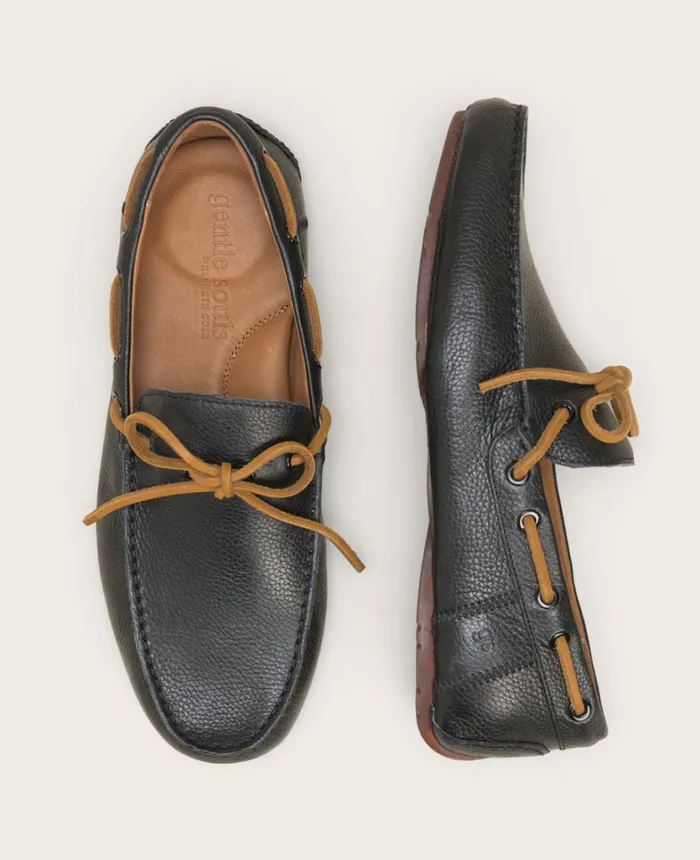 Kenneth Cole Loafers Men GENTLE SOULS Nyle Leather Driver Boat Shoe Black Kenneth Cole Loafers Men GENTLE SOULS Nyle Leather Driver Boat Shoe Black
