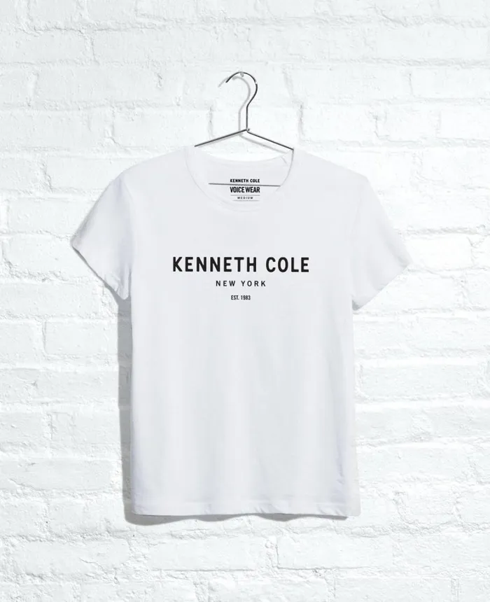 Kenneth Cole Polos and TShirts Men Site Exclusive 1983 Logo TShirt White Kenneth Cole Polos and TShirts Men Site Exclusive 1983 Logo TShirt White