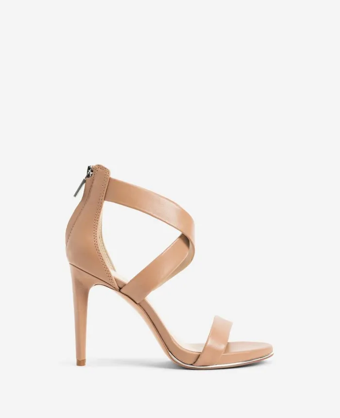 Kenneth Cole Pumps and Heels Women Brooke Cross Strap Heeled Sandal Latte