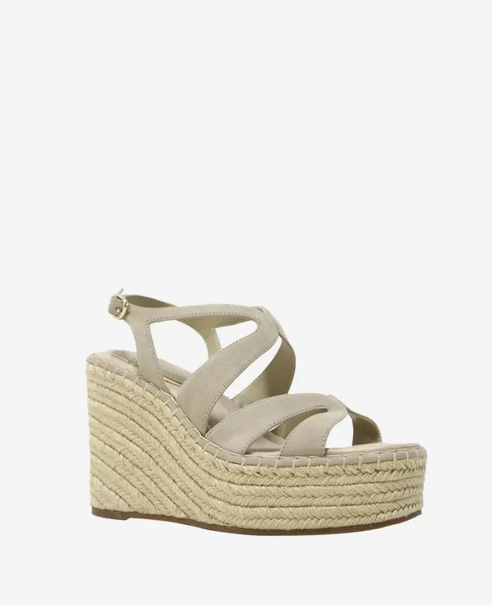 Kenneth Cole Sandals and Wedges Women The Solace Platform Espadrille Wedge Sandal Almond Suede Kenneth Cole Sandals and Wedges Women The Solace Platform Espadrille Wedge Sandal Almond Suede