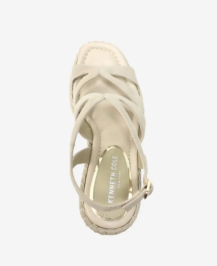 Kenneth Cole Sandals and Wedges Women The Solace Platform Espadrille Wedge Sandal Almond Suede Kenneth Cole Sandals and Wedges Women The Solace Platform Espadrille Wedge Sandal Almond Suede