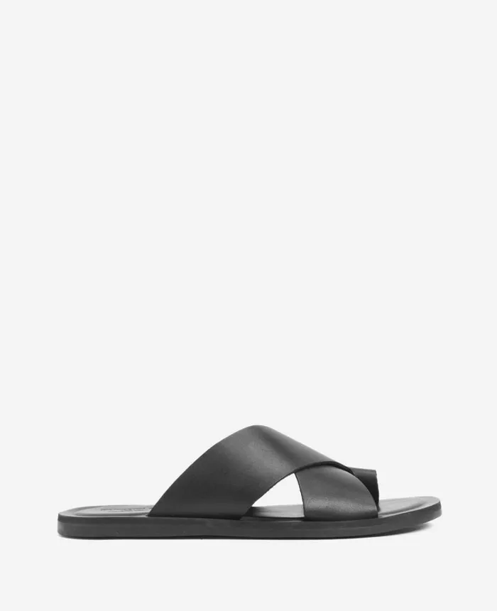 Kenneth Cole Sandals Men Ideal Leather Slide Sandal Black