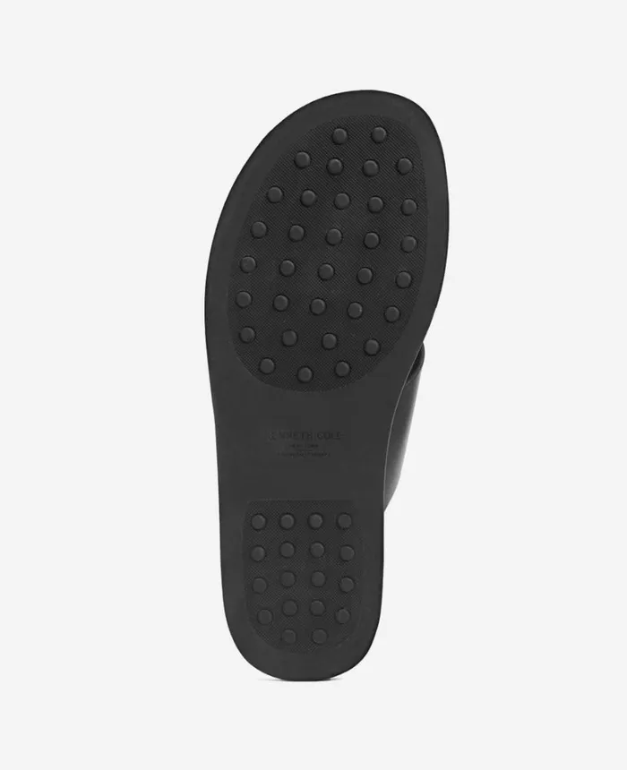 Kenneth Cole Sandals Men Ideal Leather Slide Sandal Black Kenneth Cole Sandals Men Ideal Leather Slide Sandal Black
