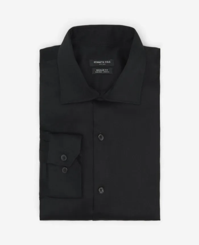 Kenneth Cole Shirts Men RegularFit ButtonDown Stretch Dress Shirt With TEK FIT Black Kenneth Cole Shirts Men RegularFit ButtonDown Stretch Dress Shirt With TEK FIT Black