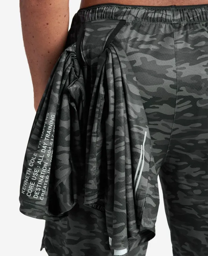 Kenneth Cole Shorts Men Active Stretch Short Black Camo Kenneth Cole Shorts Men Active Stretch Short Black Camo