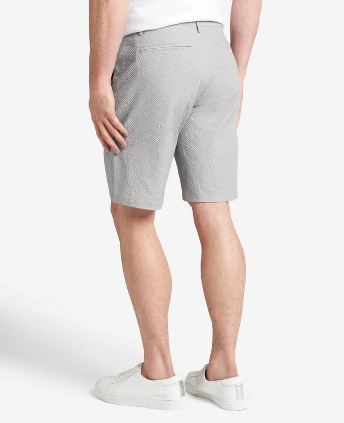 Kenneth Cole Shorts Men Printed Performance Seersucker Short Grey Kenneth Cole Shorts Men Printed Performance Seersucker Short Grey