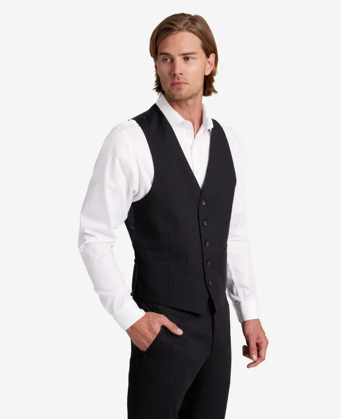 Kenneth Cole Suits and Suit Separates Men Ready Flex SlimFit Suit Separate Vest Black