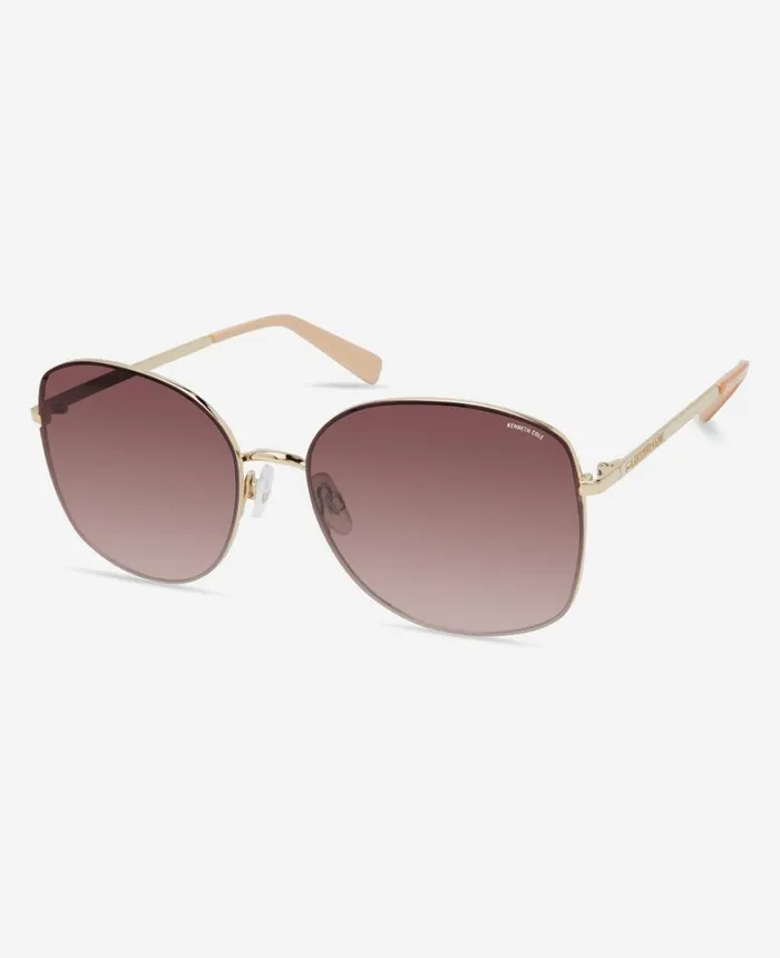 Kenneth Cole Sunglasses Women Metal Round Sunglasses Gold