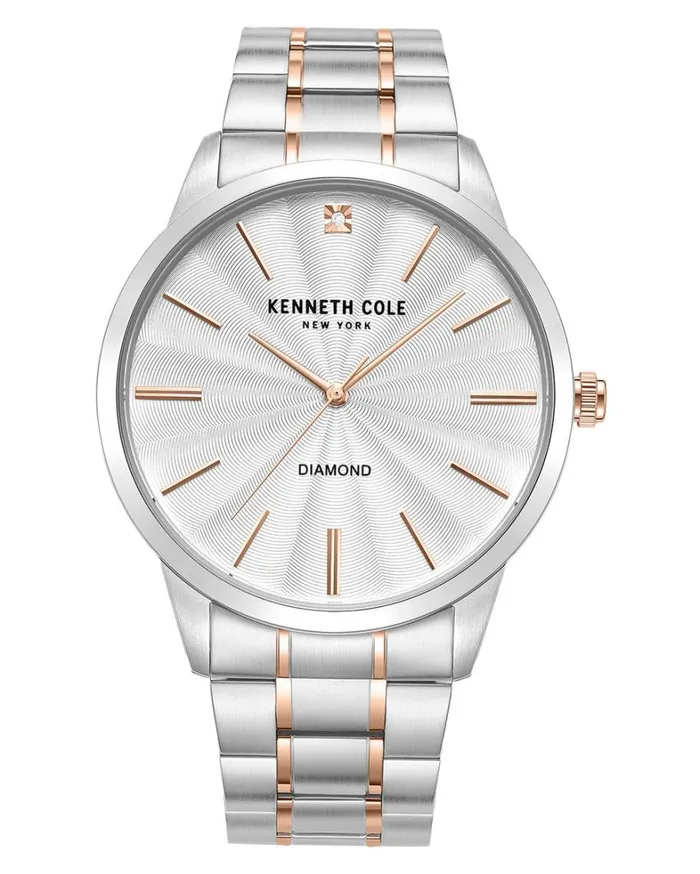 Kenneth Cole Watches Men Diamond Dial Rose Gold Stainless Steel Bracelet Watch Two Tone Silvergold Rose Kenneth Cole Watches Men Diamond Dial Rose Gold Stainless Steel Bracelet Watch Two Tone Silvergold Rose