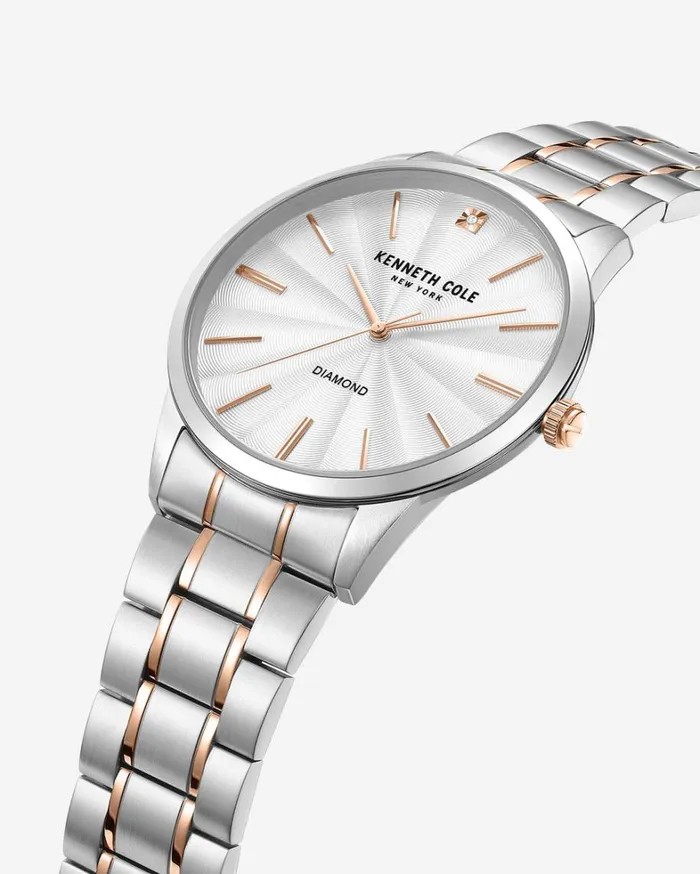 Kenneth Cole Watches Men Diamond Dial Rose Gold Stainless Steel Bracelet Watch Two Tone Silvergold Rose Kenneth Cole Watches Men Diamond Dial Rose Gold Stainless Steel Bracelet Watch Two Tone Silvergold Rose