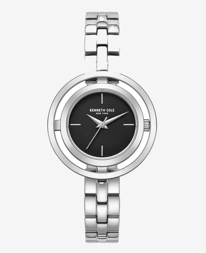 Kenneth Cole Watches Women Automatic Transparency Water Resistant Bracelet Watch Silver
