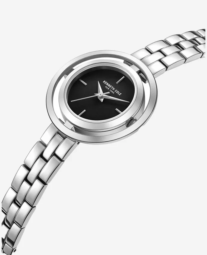 Kenneth Cole Watches Women Automatic Transparency Water Resistant Bracelet Watch Silver Kenneth Cole Watches Women Automatic Transparency Water Resistant Bracelet Watch Silver