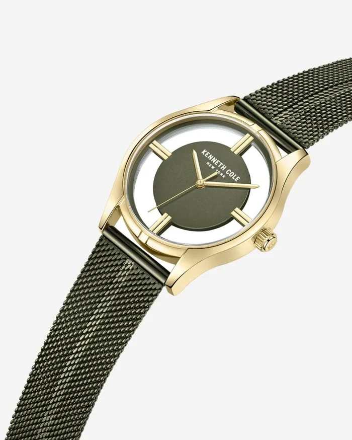 Kenneth Cole Watches Women Transparency Water Resistant Stainless Steel Mesh Bracelet Watch Green Kenneth Cole Watches Women Transparency Water Resistant Stainless Steel Mesh Bracelet Watch Green