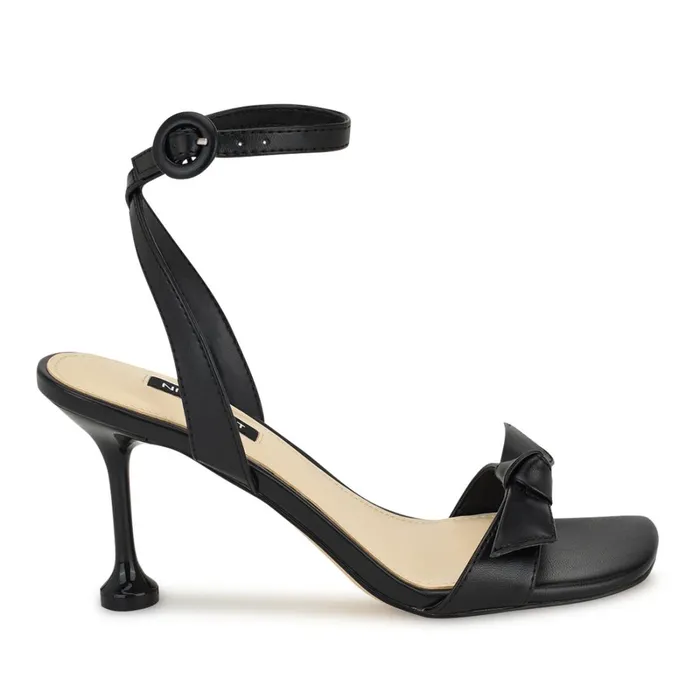 Kensta Bow Sandals Black Women Nine West Mid Heels