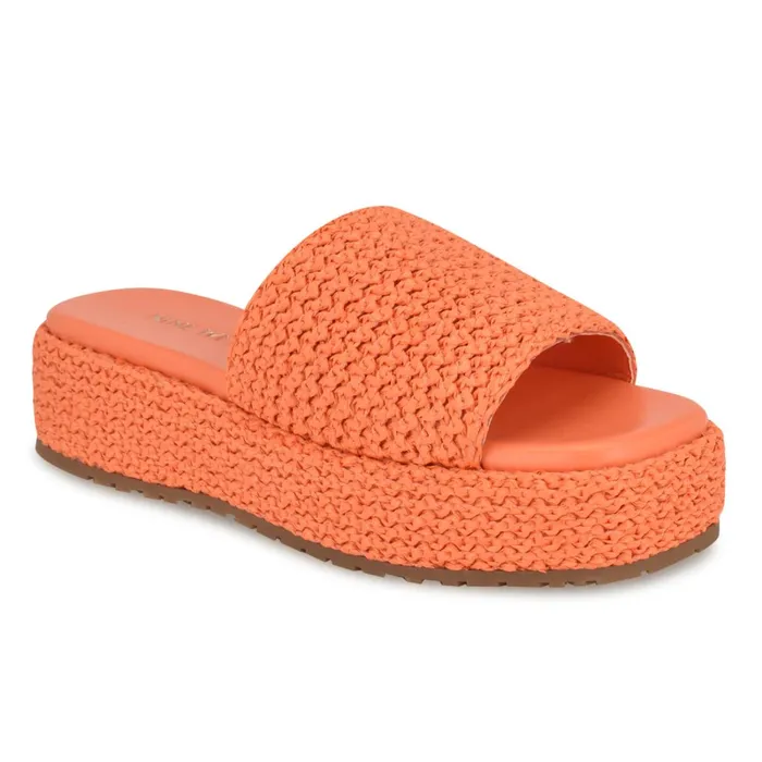 Keziah Flatform Slide Sandals Orange Women Nine West Casual Keziah Flatform Slide Sandals Orange Women Nine West Casual