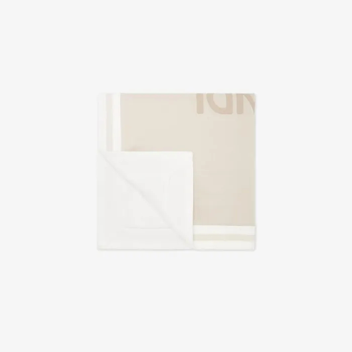 Kids Beige Jersey Fendi Roma Blanket Beige Fendi Baby Boy