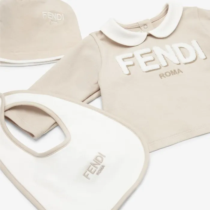 Kids Beige Jersey Fendi Roma Kit Beige Fendi Baby Boy