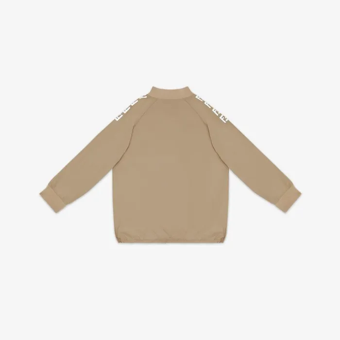 Kids Beige Tech Cotton Sweatshirt With Ff Logo Beige Fendi Ready To Wear
