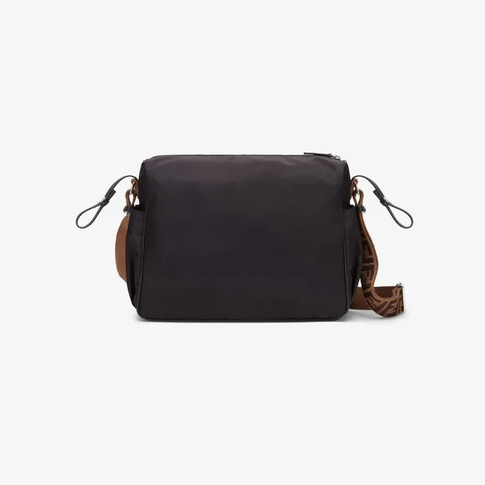 Kids Black Leather And Nylon Changing Bag Black Fendi Strollers and Accessories