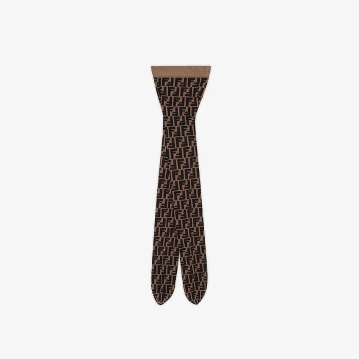 Kids Brown Nylon Tights Fendi Accessories
