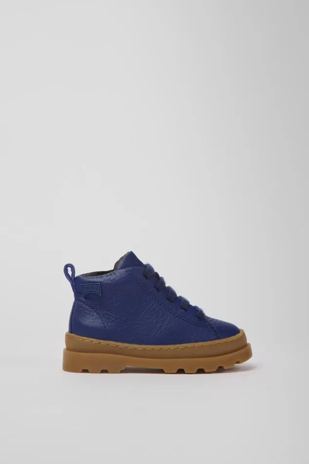 Kids Camper Boots Brutus Blue Leather Laceup Boots Kids Camper Boots Brutus Blue Leather Laceup Boots
