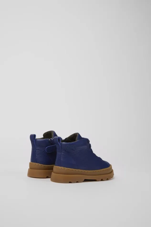 Kids Camper Boots Brutus Blue Leather Laceup Boots Kids Camper Boots Brutus Blue Leather Laceup Boots