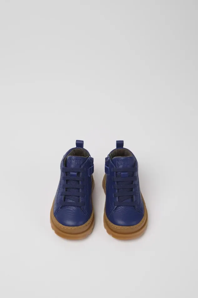 Kids Camper Boots Brutus Blue Leather Laceup Boots Kids Camper Boots Brutus Blue Leather Laceup Boots