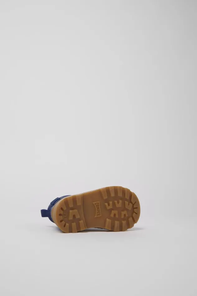 Kids Camper Boots Brutus Blue Leather Laceup Boots Kids Camper Boots Brutus Blue Leather Laceup Boots