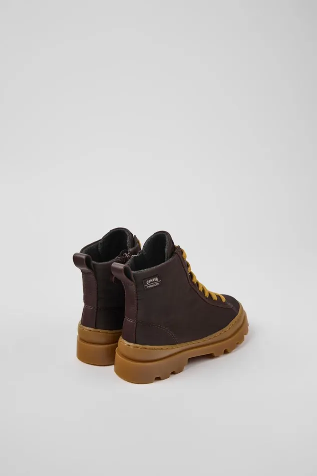 Kids Camper Boots Brutus Brown Textile And Leather Ankle Boots For Kids Kids Camper Boots Brutus Brown Textile And Leather Ankle Boots For Kids