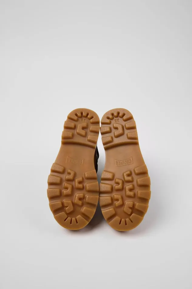 Kids Camper Boots Brutus Brown Textile And Leather Ankle Boots For Kids Kids Camper Boots Brutus Brown Textile And Leather Ankle Boots For Kids