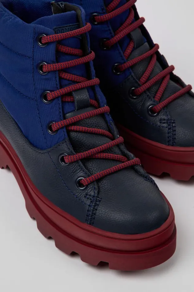 Kids Camper Boots Brutus GORETEX Blue Leather And Textile Boots