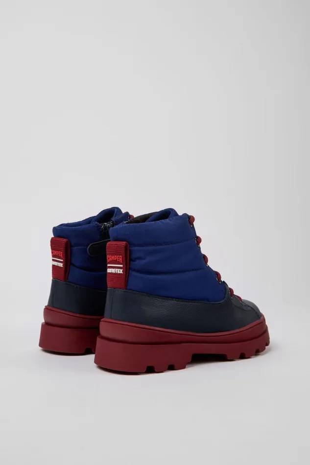 Kids Camper Boots Brutus GORETEX Blue Leather And Textile Boots Kids Camper Boots Brutus GORETEX Blue Leather And Textile Boots